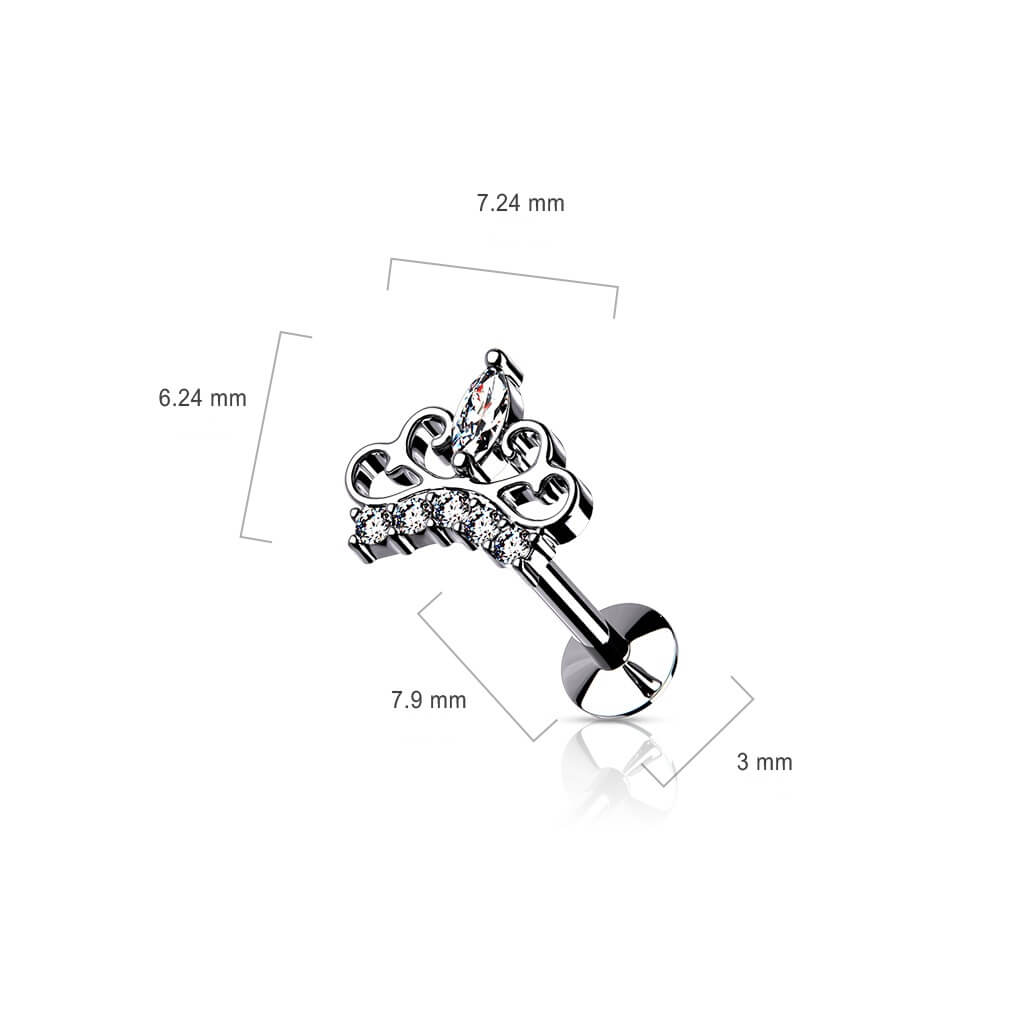 Labret Crown Zirconia Push-In