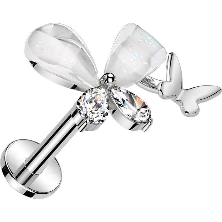 Labret butterfly zirconia Push-In