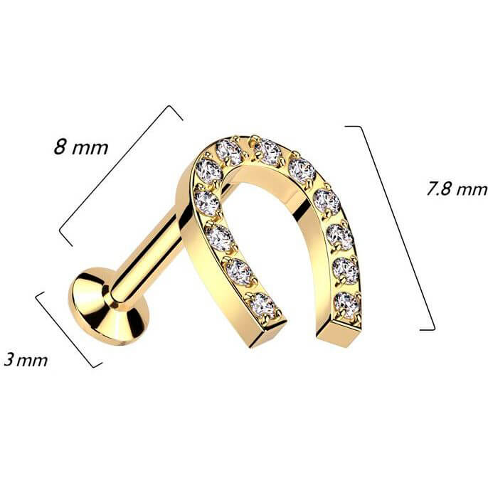 Labret Horseshoe zirconia Push-In