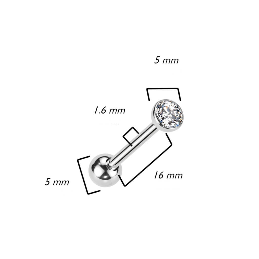 Titanium Barbell Zirconia Push-In