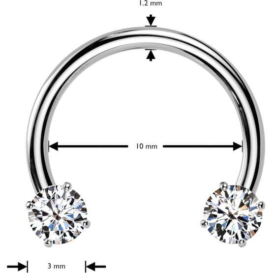 Titanium Horseshoe zirconia prong setting Push-In