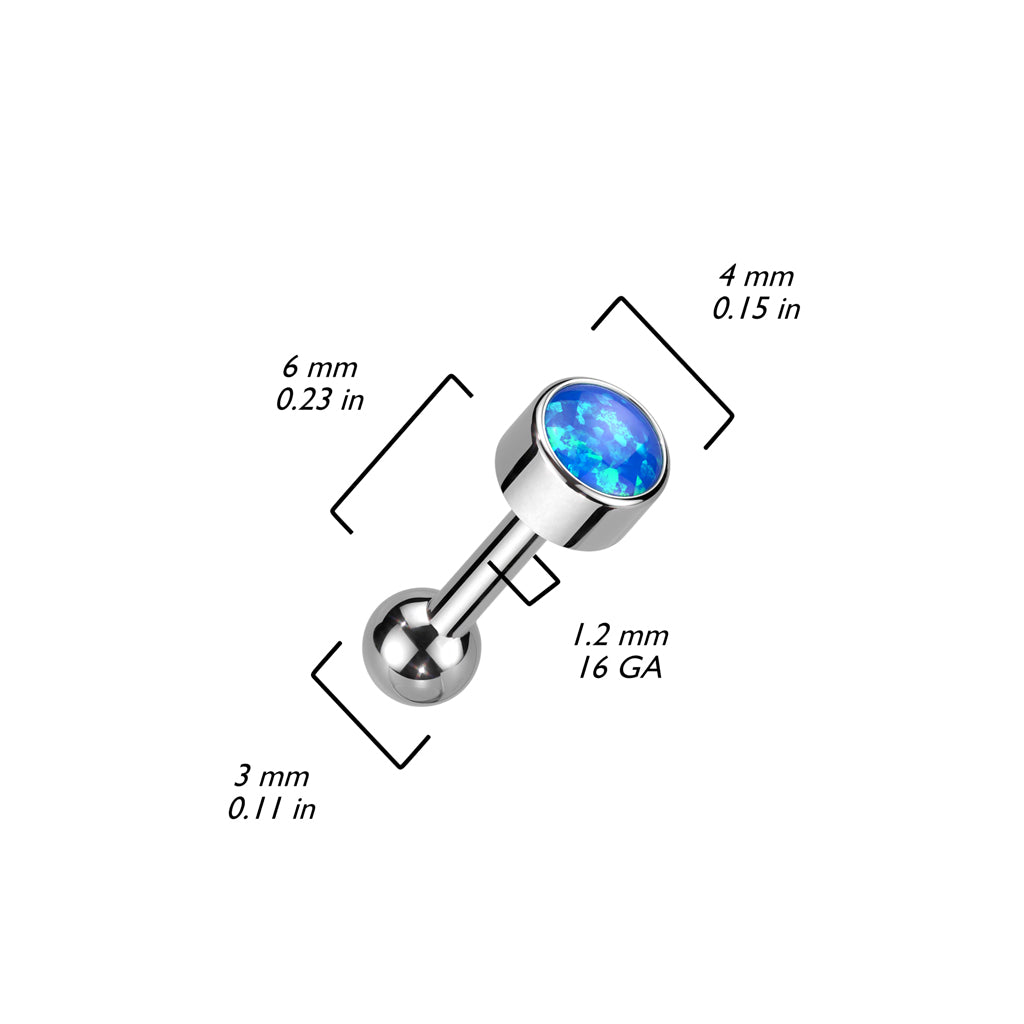 Tytan sztanga opal w oprawie bezel push-in