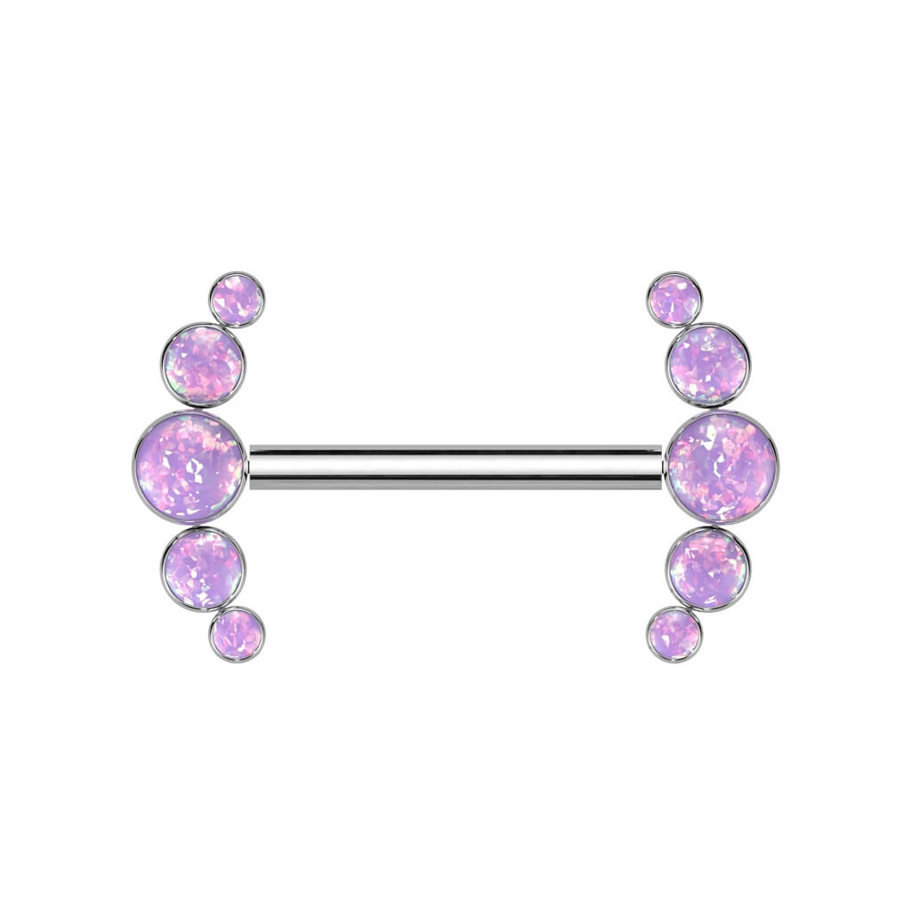 Titanio Doble abanico de ópalos Push In Pezón
