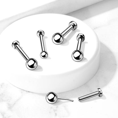 Titan Labret Kugel Silber Push-In