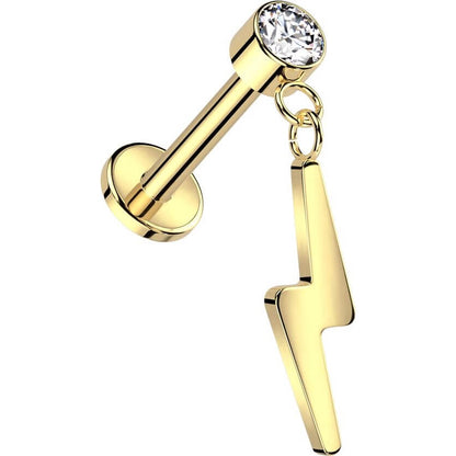 Titanio Labret Zircone con Saetta pendente Push-In