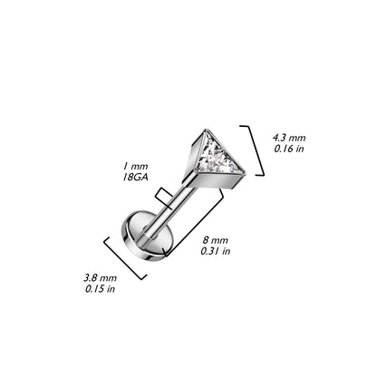 Titane Labret Triangle Zircone Enfoncer