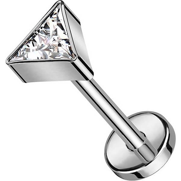 Titane Labret Triangle Zircone Enfoncer