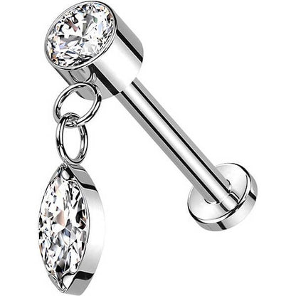 Titane Labret Goutte Pendentif Zircone Enfoncer