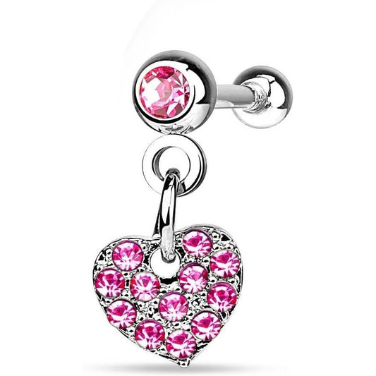 Barbell Heart dangle Zirconia