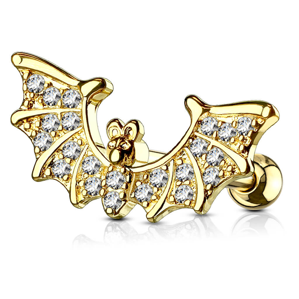 Barbell Bat Zirconia Gold Silver