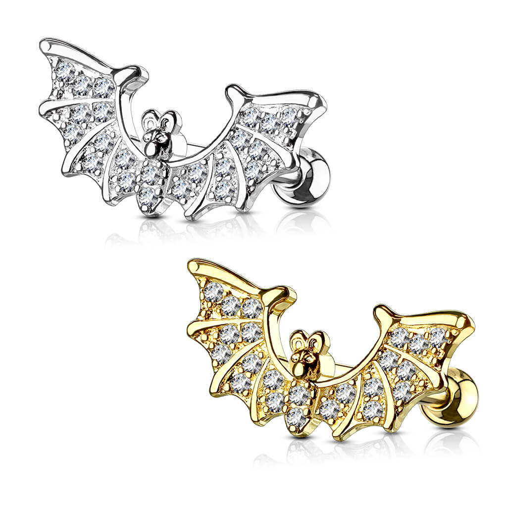 Barbell Bat Zirconia Gold Silver