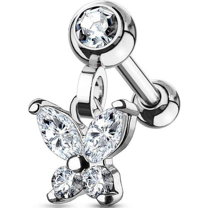 Barbell Butterfly dangle Zirconia