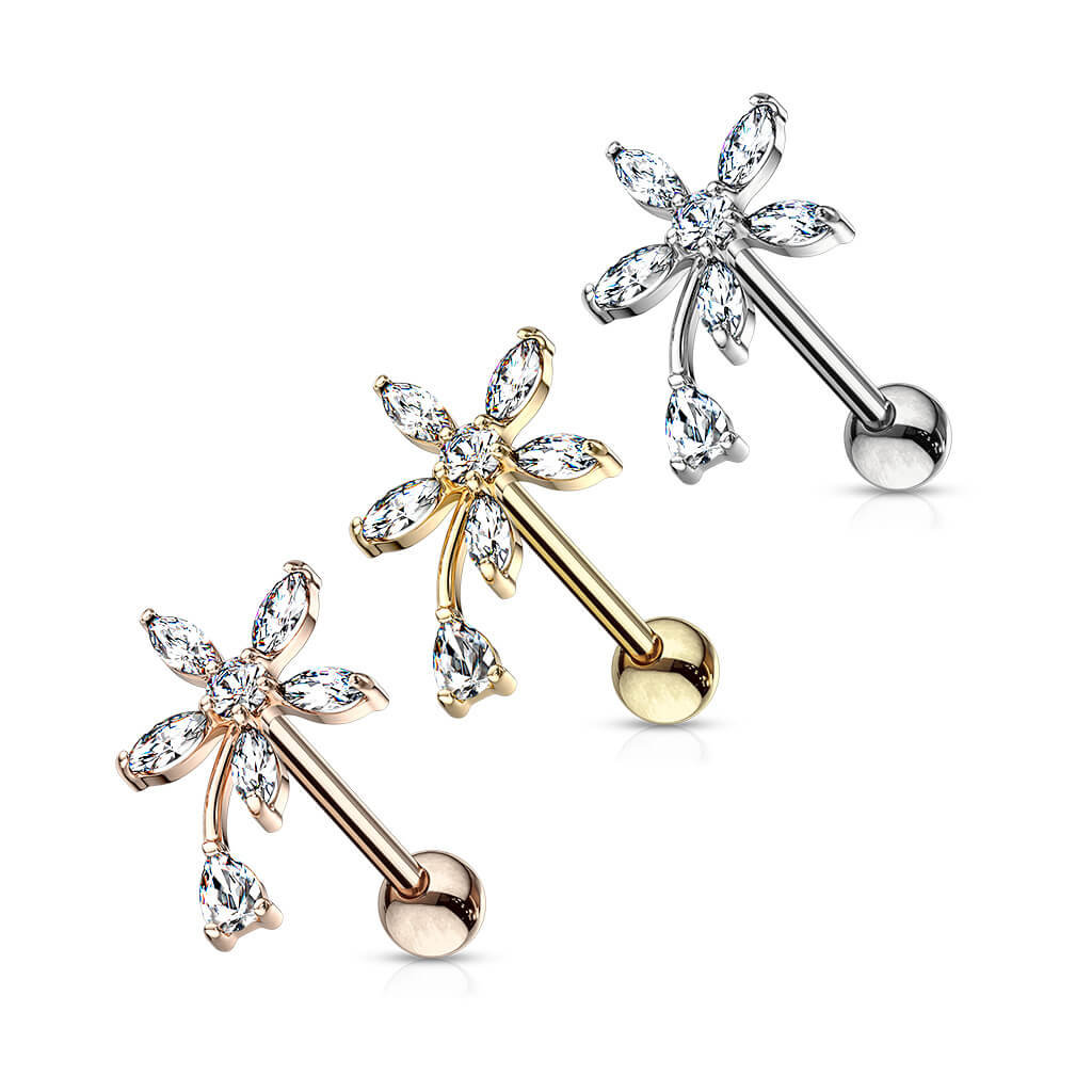 Barbell Flower Zirconia