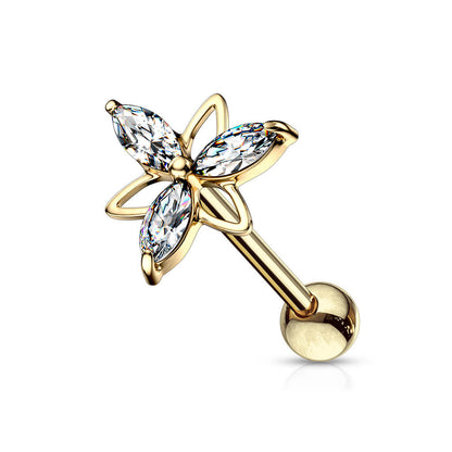 Barbell Blume Zirkonia