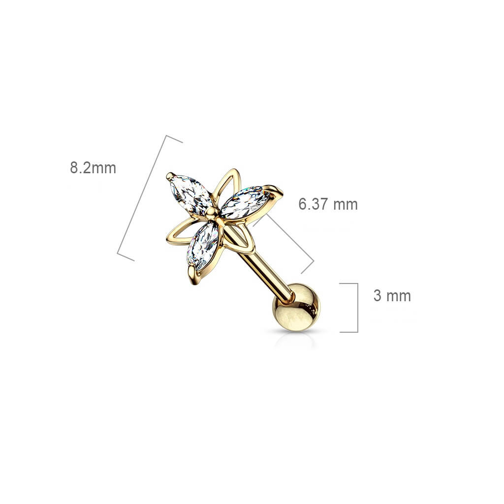 Barbell Flower Zirconia