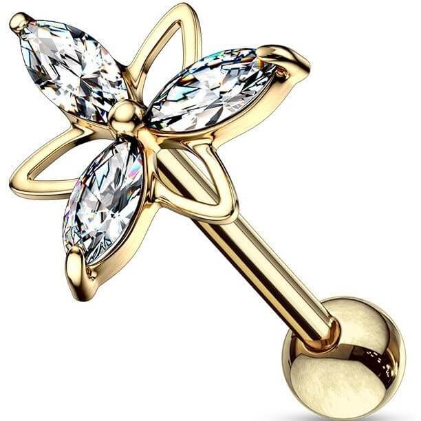 Barbell Blume Zirkonia