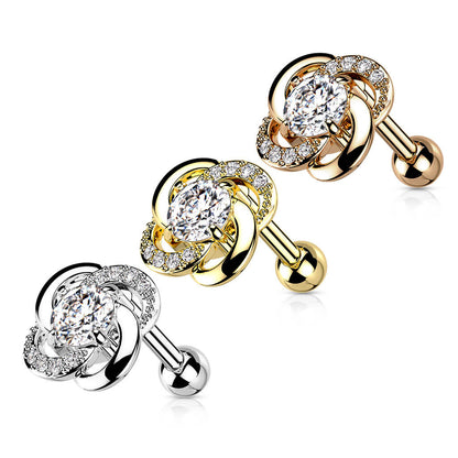 Barbell Flower Zirconia