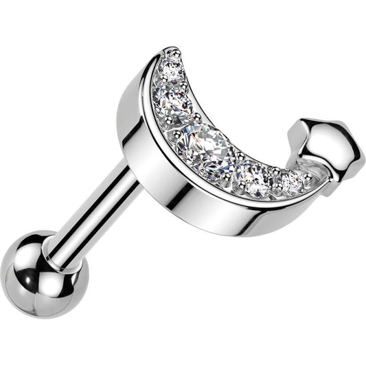 Barbell stella mezza luna con zirconi