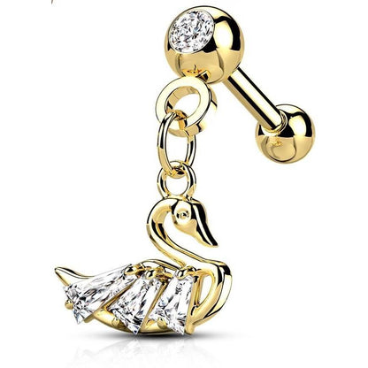 Barre Pendentif Cygne Zircone