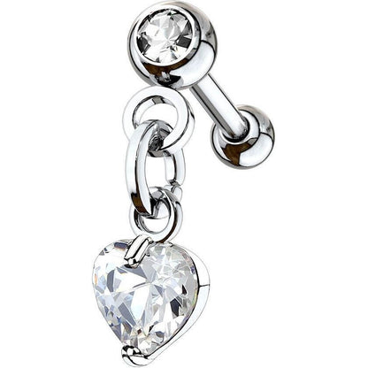 Barbell Heart dangle Zirconia