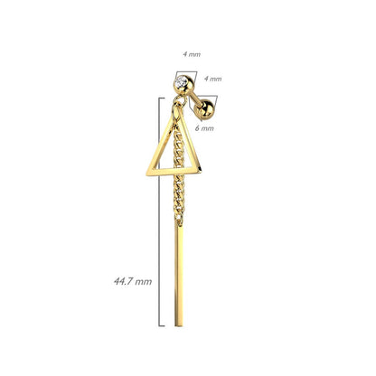 Barbell Triangulo colgante Circonita