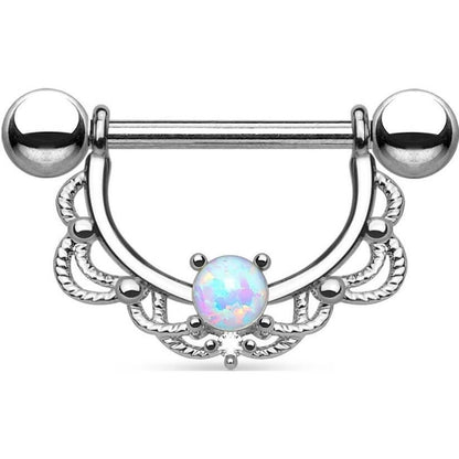 Nipple Piercing Wreath dangle Opal