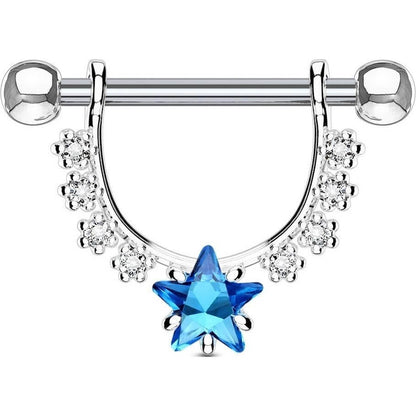 Nipple Piercing Wreath Star dangle Zirconia