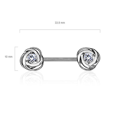 Nippelpiercing Rose Zirkonia Gold Silber