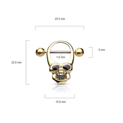 Kolczyk do sutka czaszka