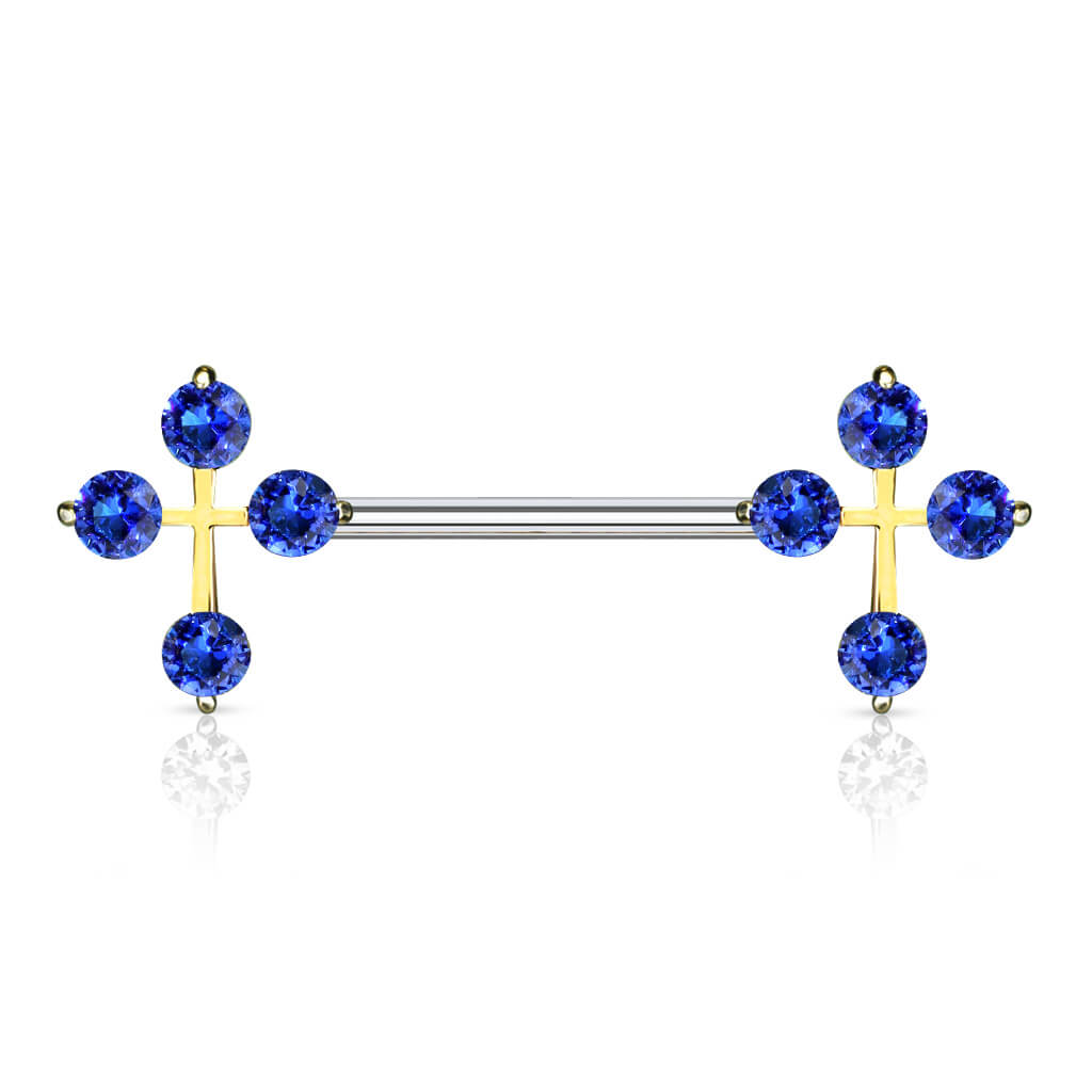 Nipple Piercing Cross Zirconia