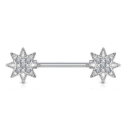 Piercing Capezzolo Stelle di zirconi