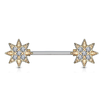 Piercing Capezzolo Stelle di zirconi