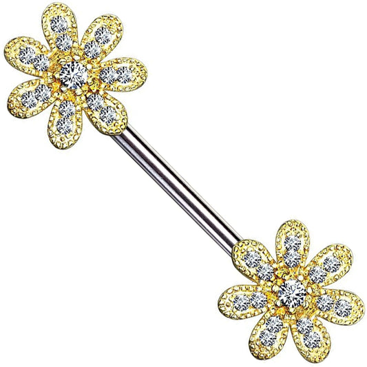 Nippelpiercing Blumen Zirkonia