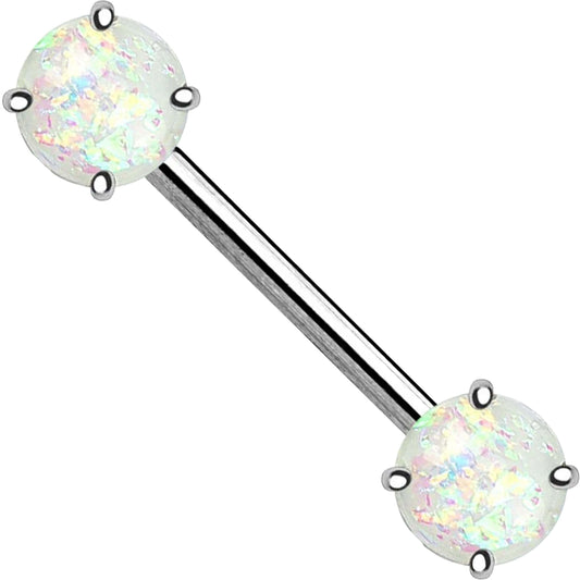 Nippelpiercing Opal Silber