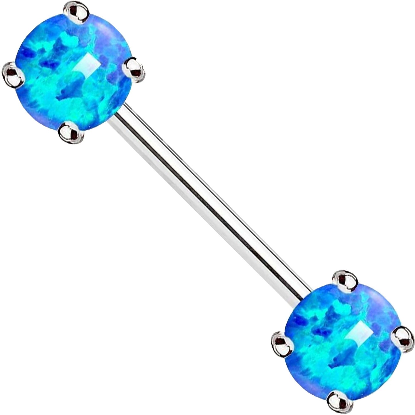 Nippelpiercing Opal Silber