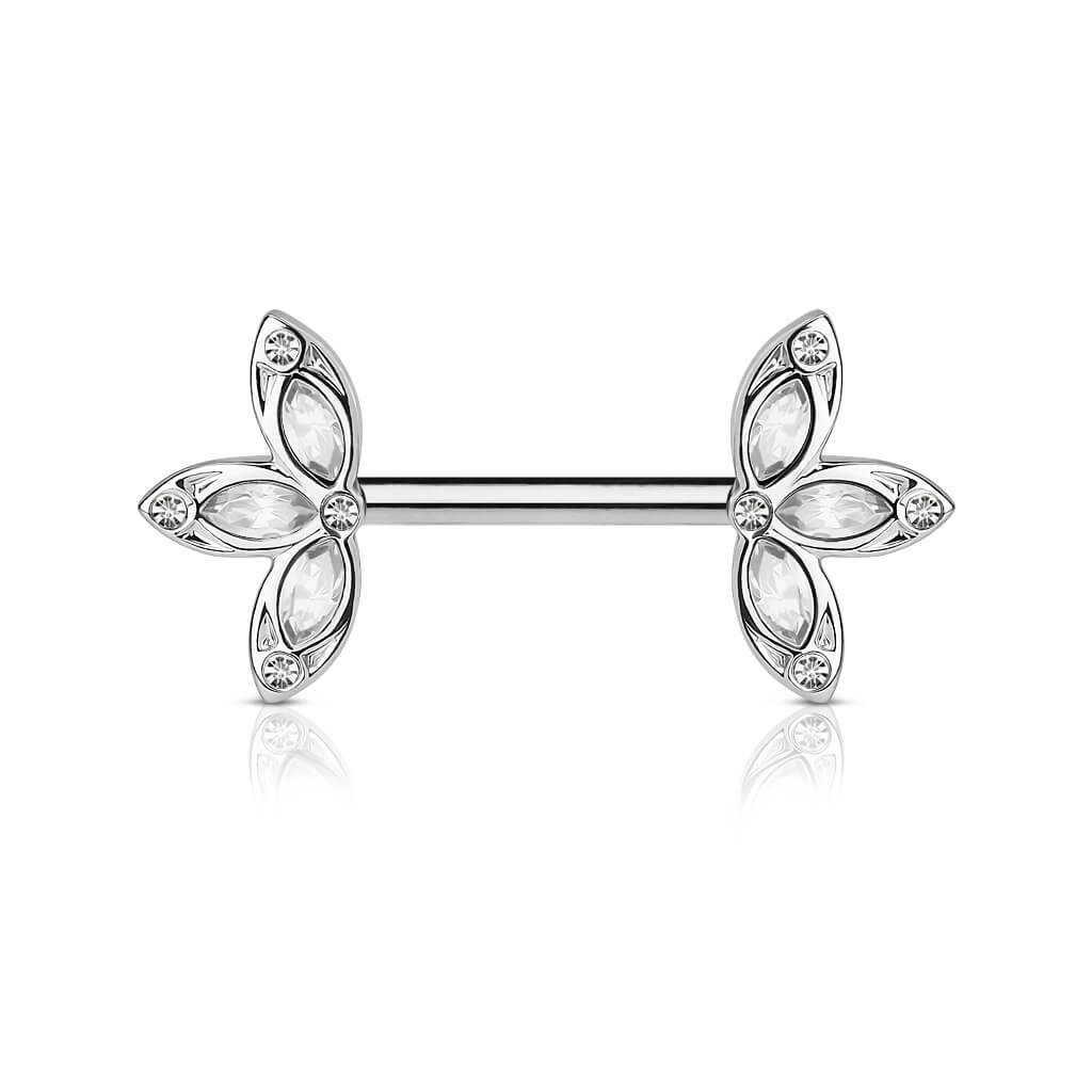 Nipple Piercing Flowers Zirconia