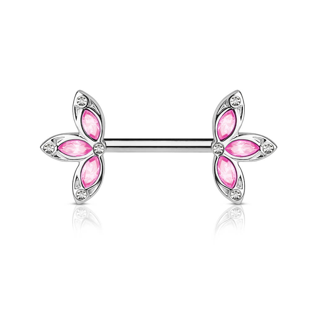 Nippelpiercing Blumen Zirkonia