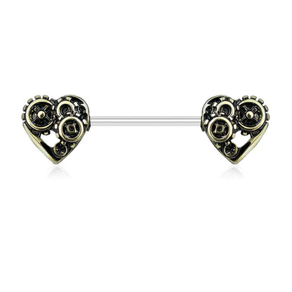 Nippelpiercing Herz Steampunk