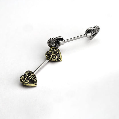 Nipple Piercing Heart Steampunk