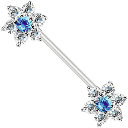 Nippelpiercing Blume Zirkonia