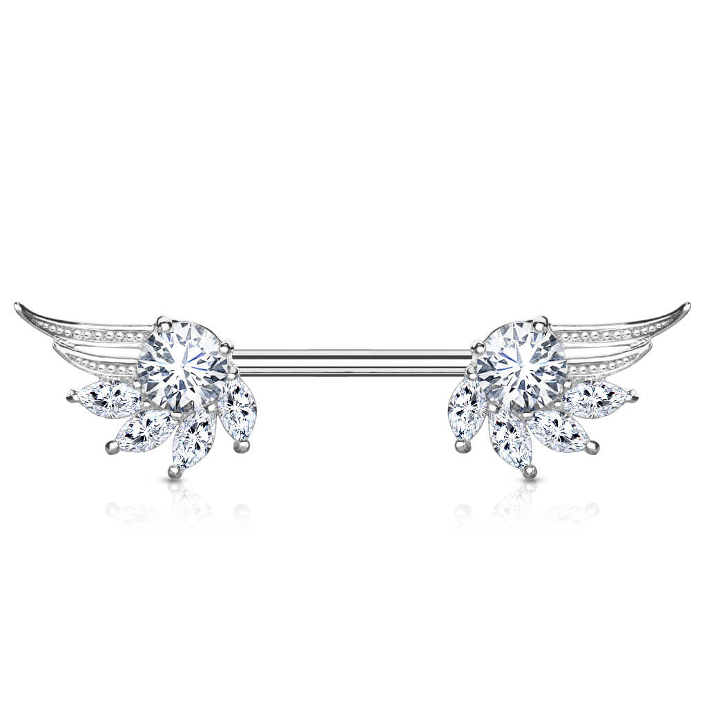 Nipple Piercing Angel Wings Zirconia