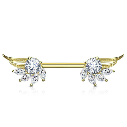 Nipple Piercing Angel Wings Zirconia