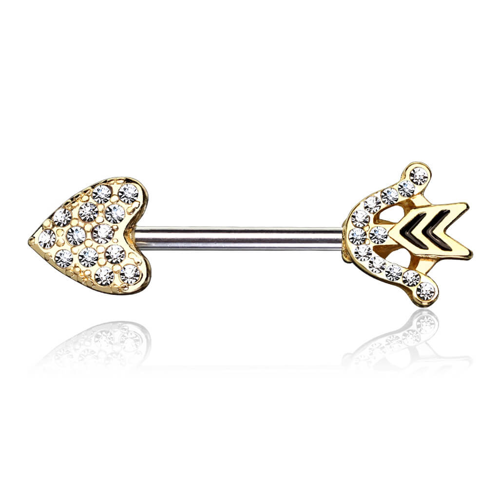 Nipple Piercing Heart Arrow Zirconia