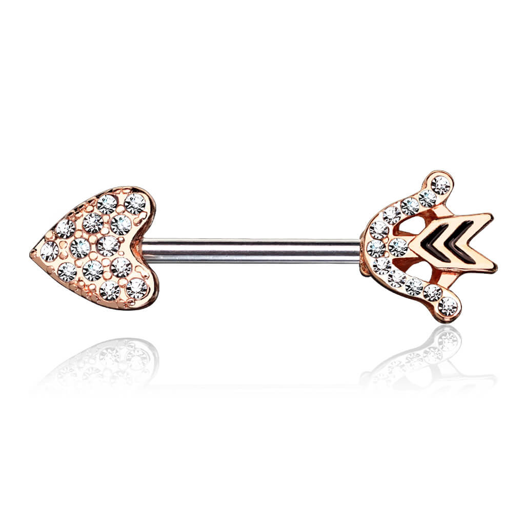 Nipple Piercing Heart Arrow Zirconia