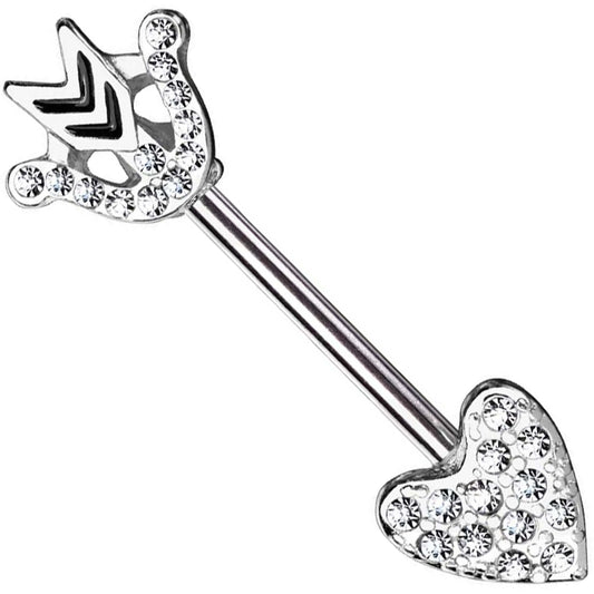 Nipple Piercing Heart Arrow Zirconia