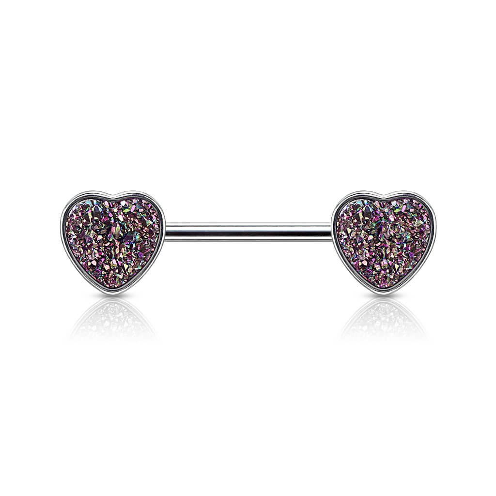 Piercing Capezzolo Cuore pietra sintetica lucida