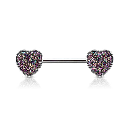 Piercing Capezzolo Cuore pietra sintetica lucida