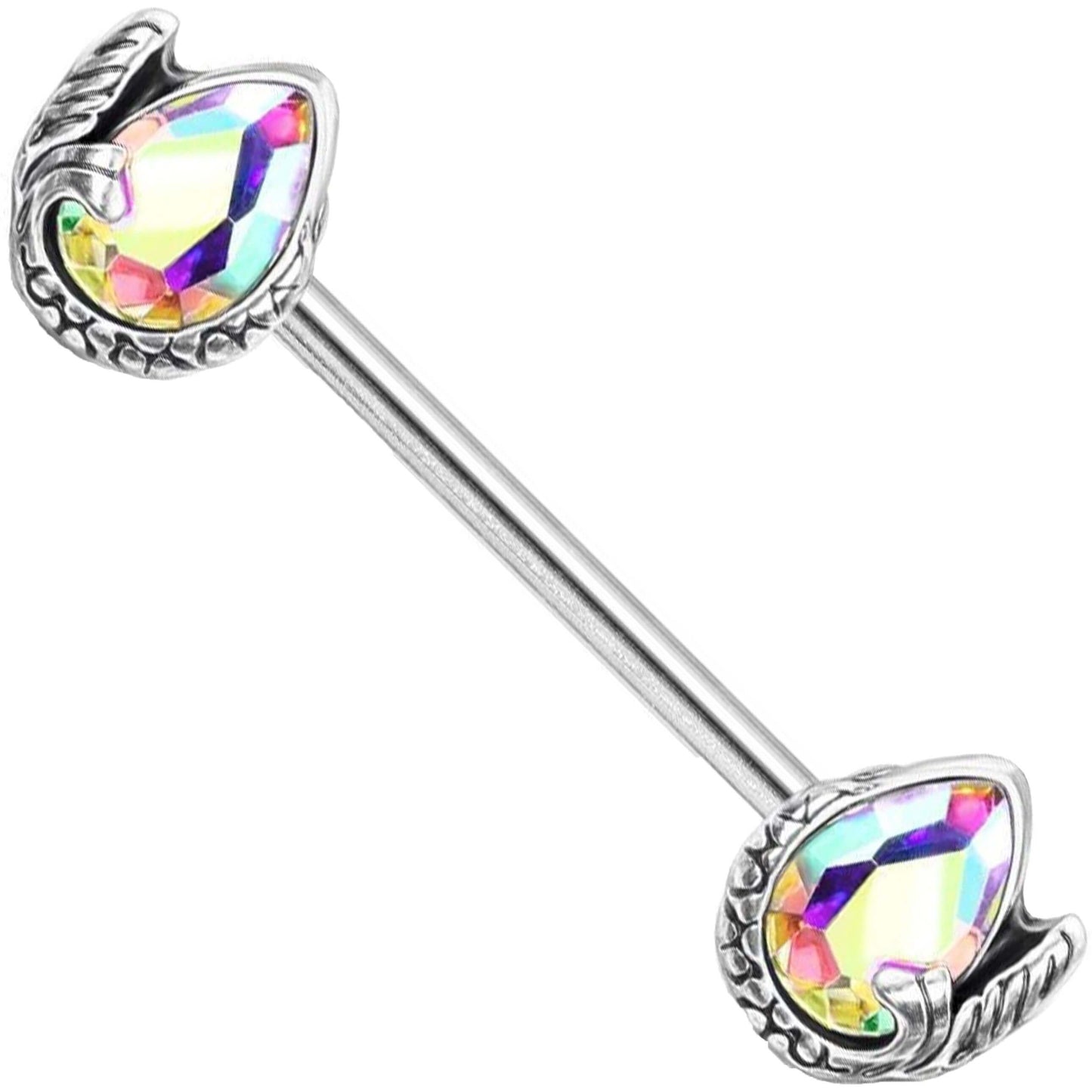 Nipple Piercing Mermaid Tail Drop Zirconia Silver