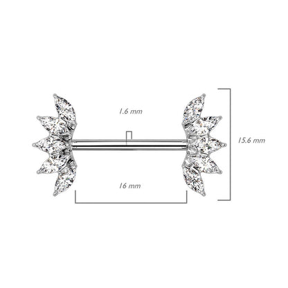 Nippelpiercing Marquise Schliff 5 Zirkonia