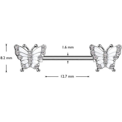 Piercing Capezzolo Farfalla di Zirconi